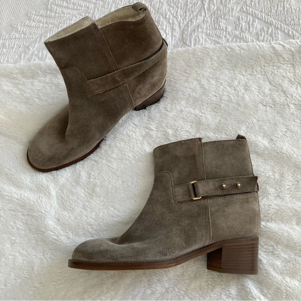 J. Crew gray shearling Ankle Boots - Picture 2 of 13